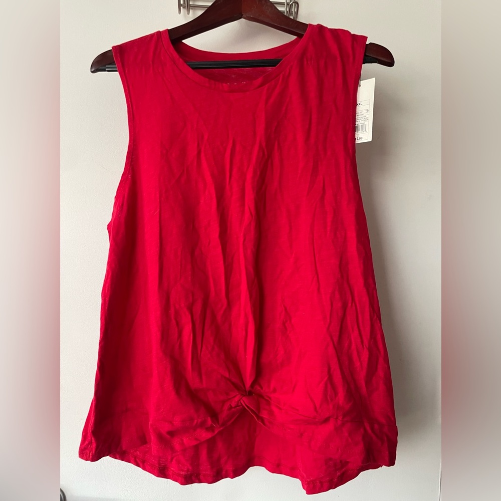 Red, front rouched detail sleeveless Target top